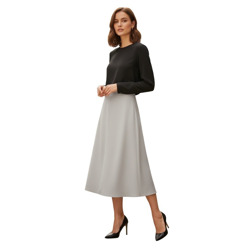 Banana Republic NEW Beige Stretch Midi Skirt 97% Cotton Made in Italy W28 4